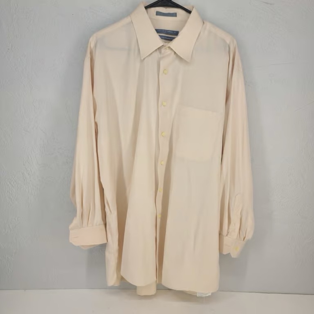 Men's Long-Sleeve Dress Shirt in Light Cream